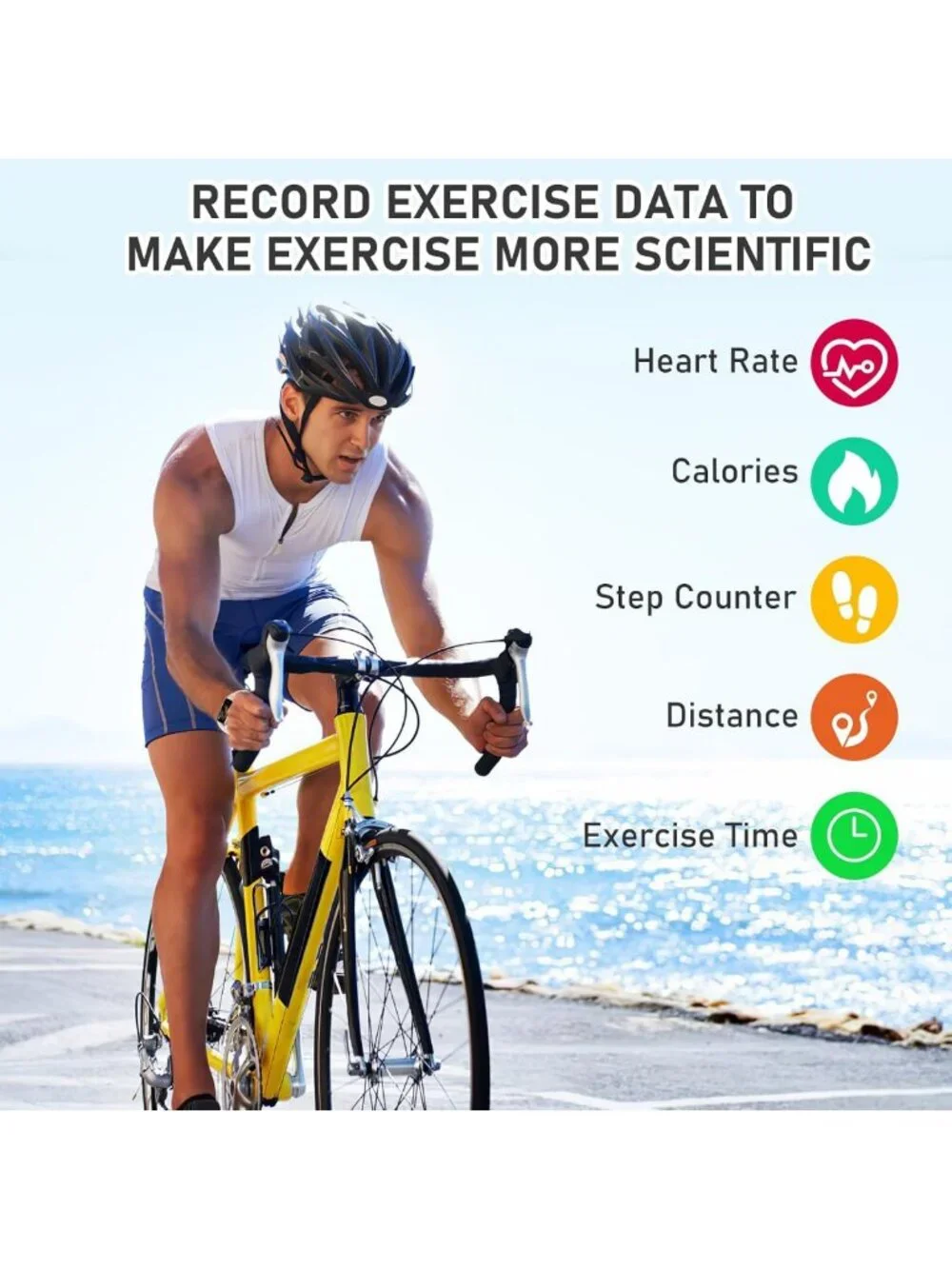 Waterproof Fitness Tracker for Heart Rate, Blood Pressure & Calories - AMOLED